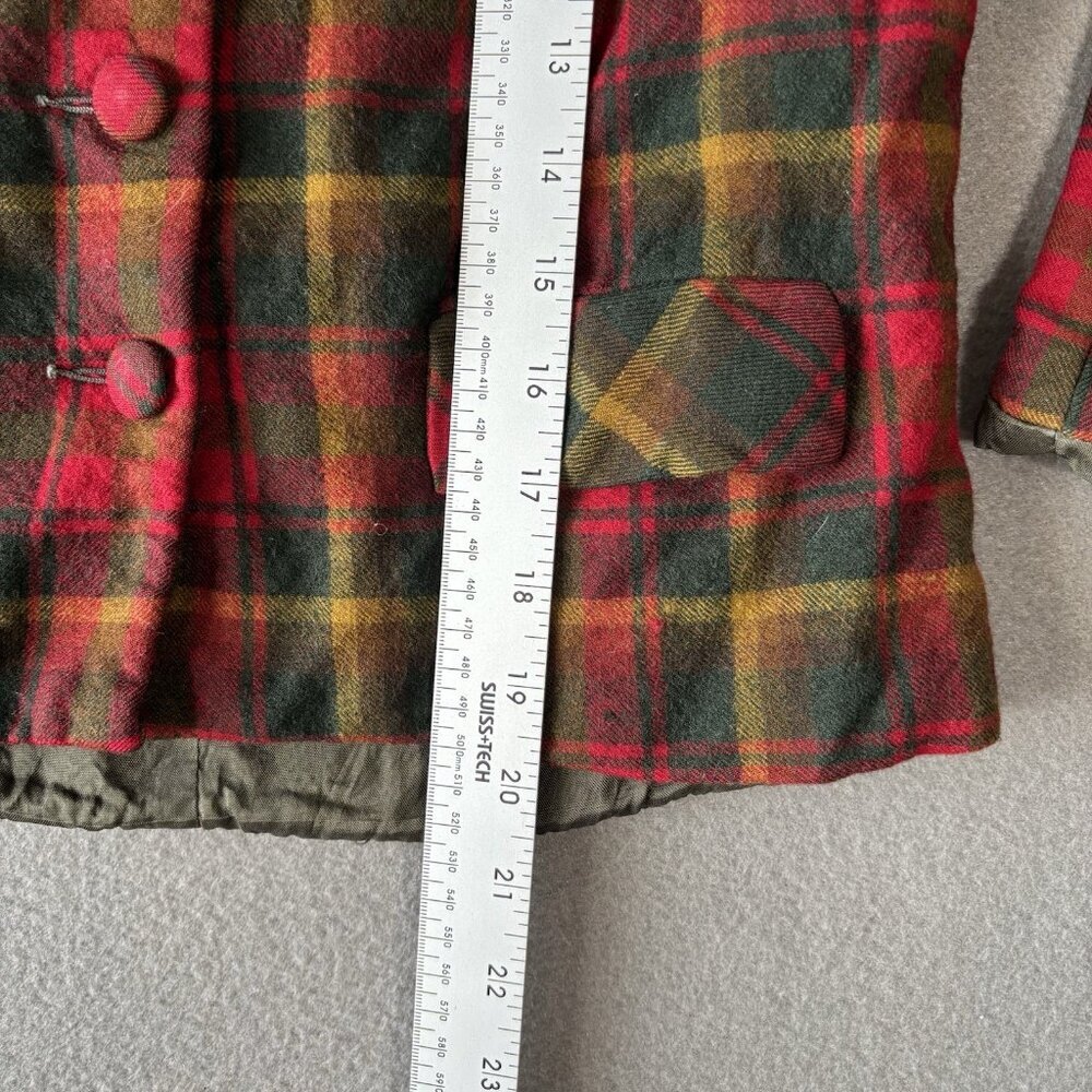Vintage Highland Queen Plaid Blazer Youth M Wool Tartan Academia Irish Christmas - Picture 7 of 13